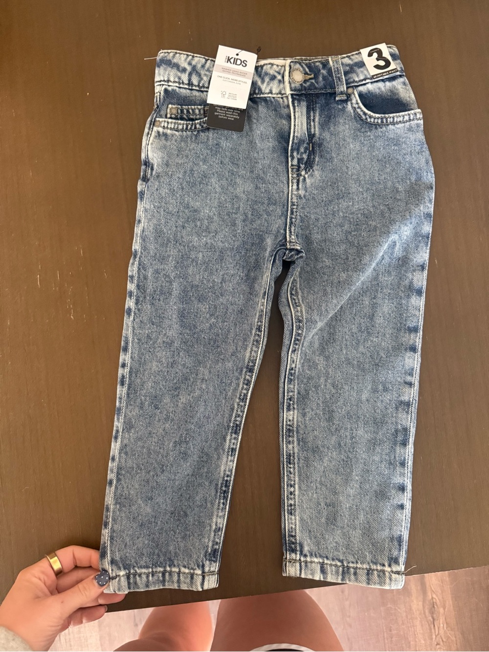 Cotton On Kids Blue Acid Wash Straight-Leg Jeans